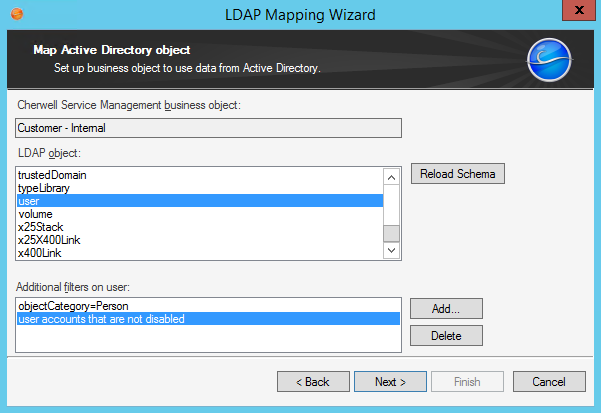 Active Directory Mapping Wizard Map Object