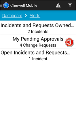 Android Default Mobile Alert Dashboard