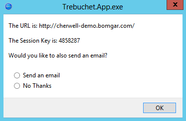 Bomgar invitation for chat session prompt