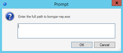 Prompt to paste the Bomgar path