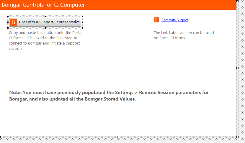 Bomgar Portal CI Form Control