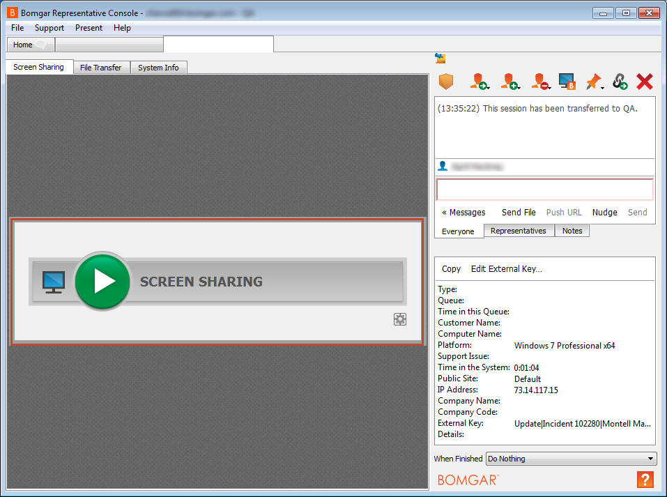 Bomgar Representative Console_Screen Sharing