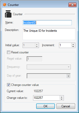 Counter Window Change Counter Value