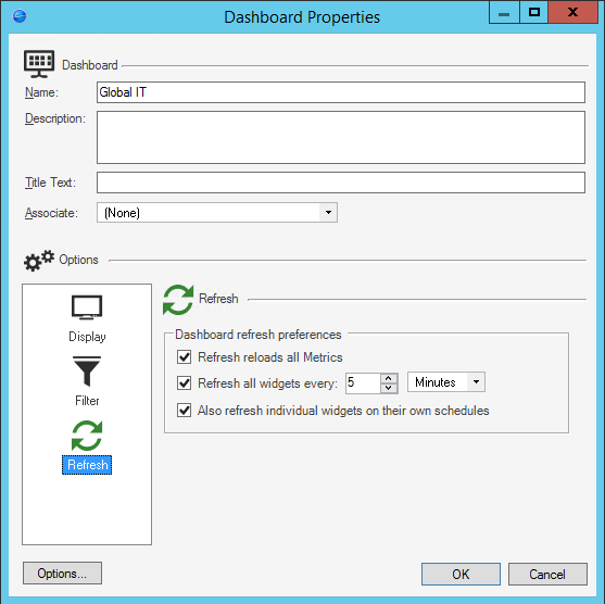Dashboard Refresh Properties
