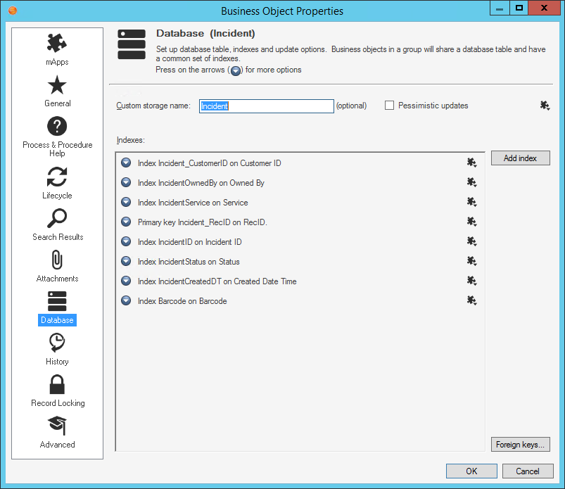 Database Merge Areas