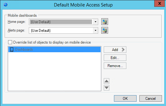 Default Mobile Access Setup for User