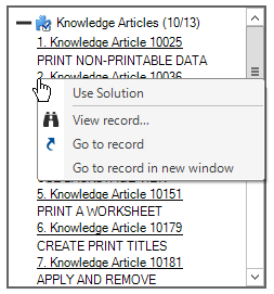 Knowledge Pane Result Options