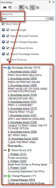 Knowledge Pane Search Results