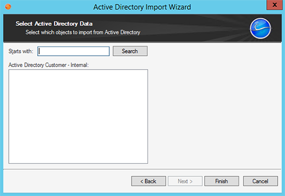 LDAP Import Wizard - Select Active Directory Data page