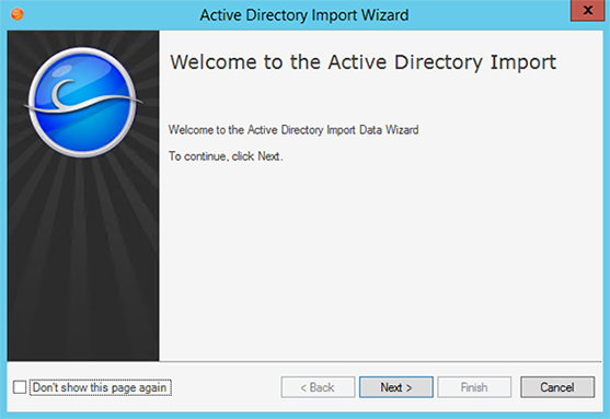 LDAP Import Wizard - Welcome page