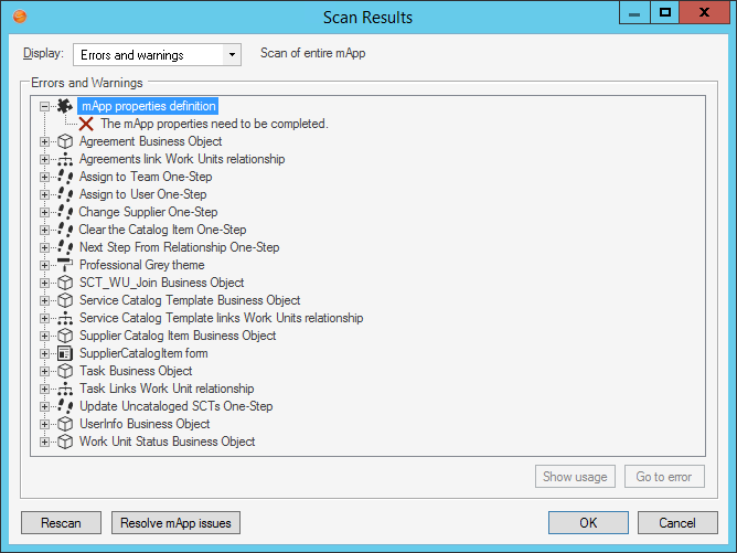 mApp Solution Scan Results