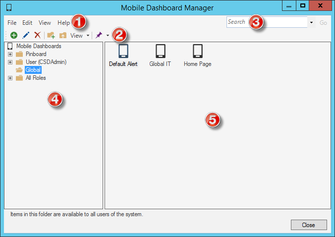 Mobile Dashboard Manager