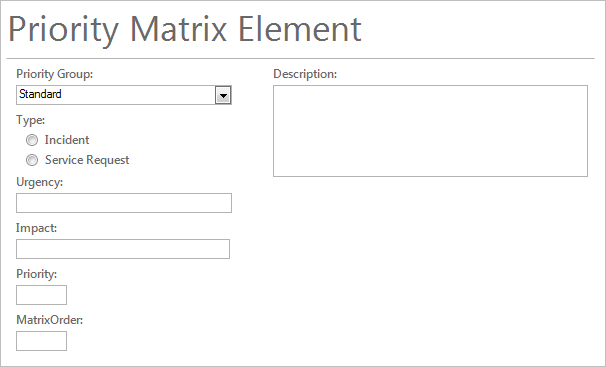 Priority Matrix Element Form