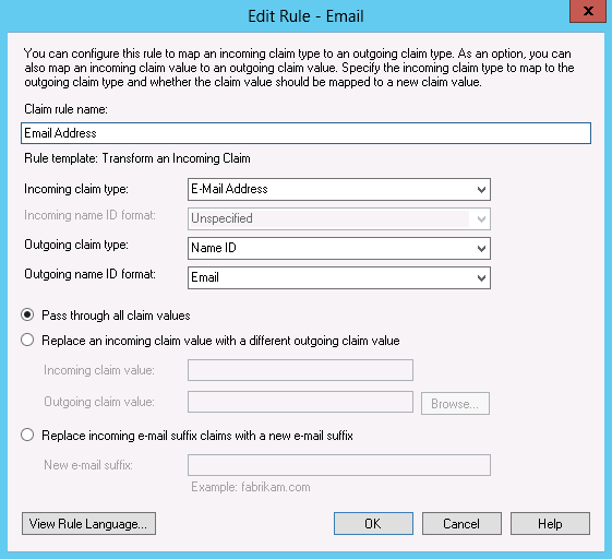 SAML E-mail Address Attribute