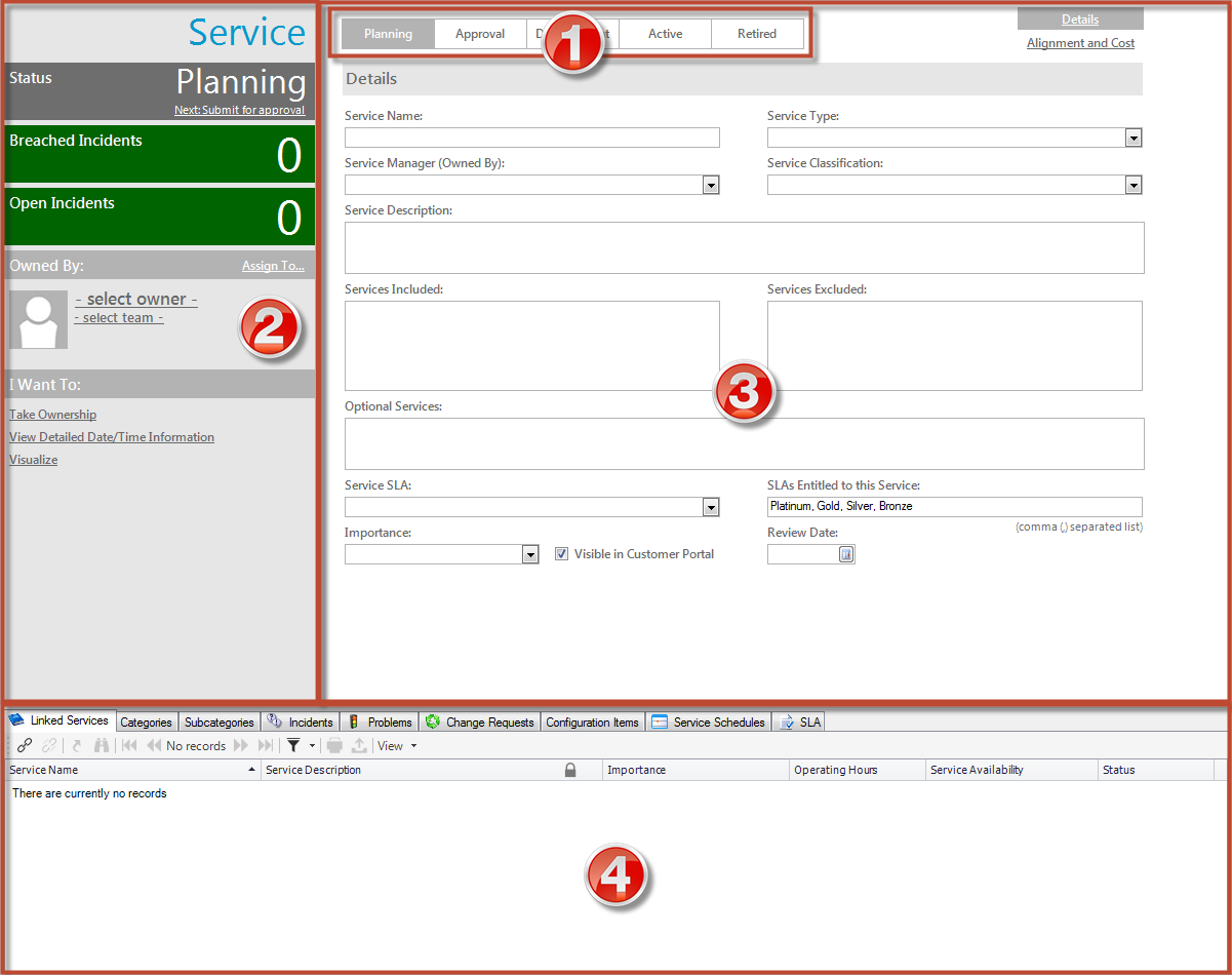 Service Form with Callouts